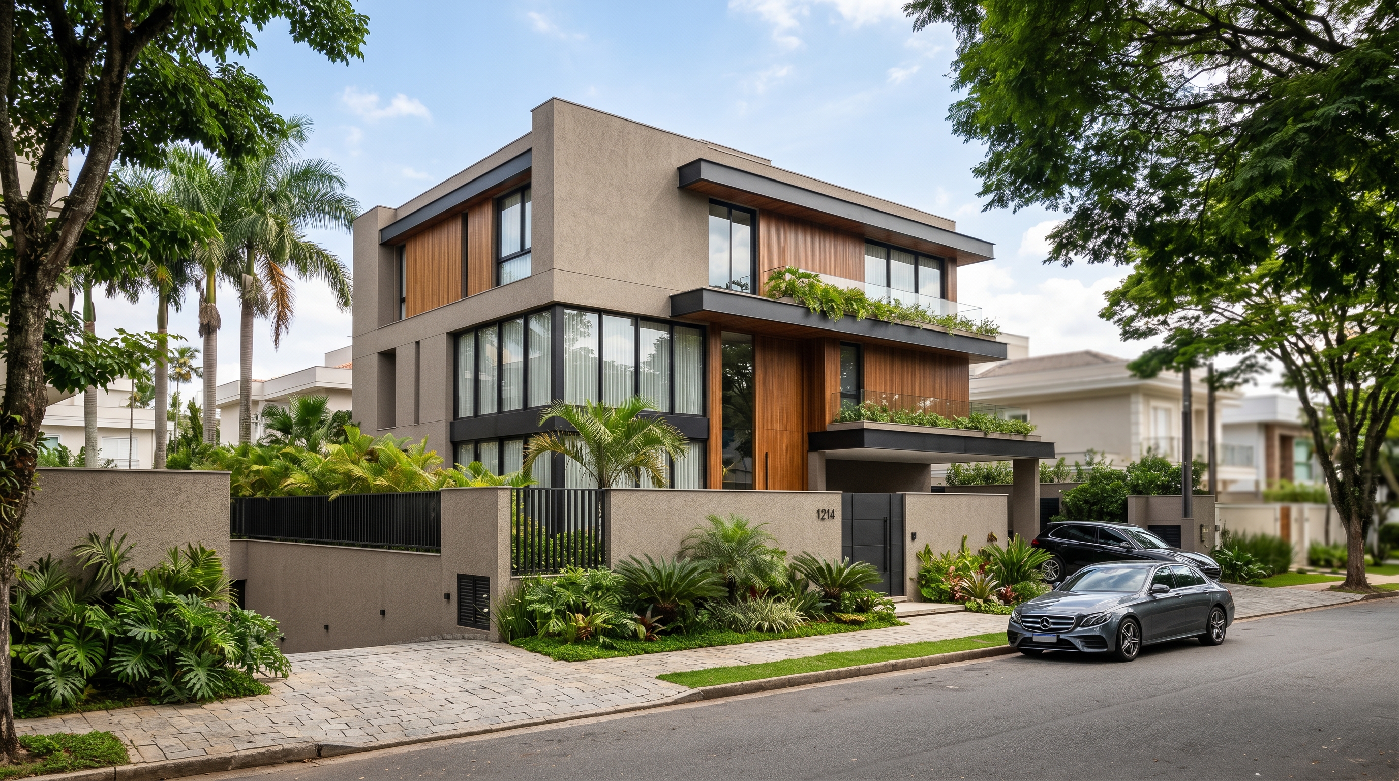 Fachada residencial acabamento
